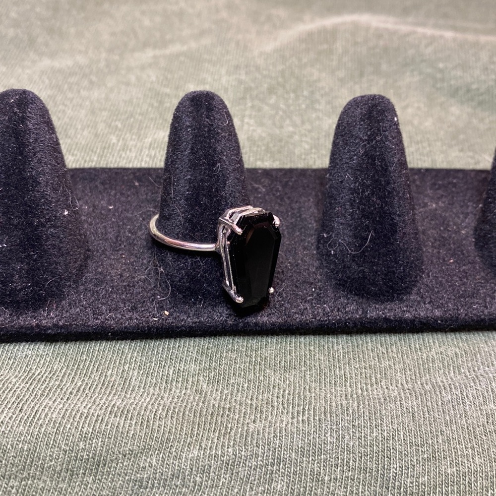 - Solid Sterling Silver Black Onyx Ring - image 2